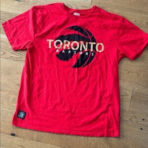 NBA Toronto Raptors Red Tee with Black and Gold Logo